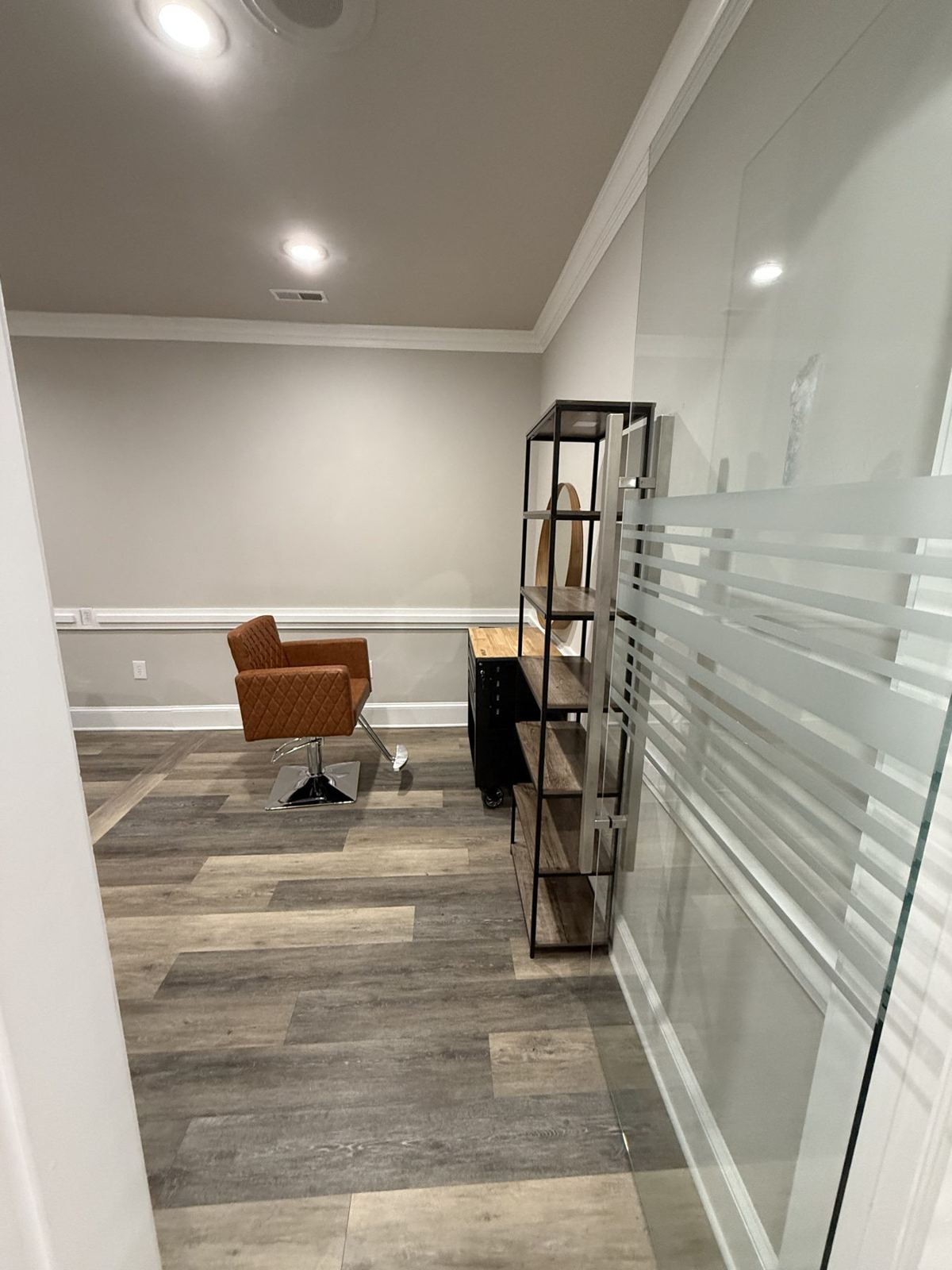 Private suite behind frosted glass